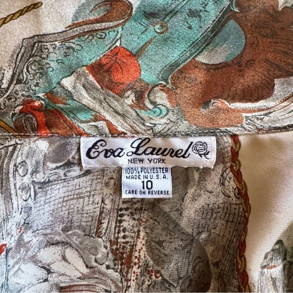 Vintage Baroque-Style Polyester Button-Up Shirt - Picture 5 of 8